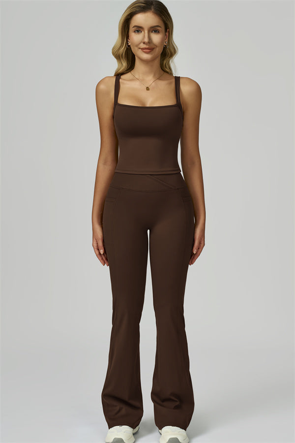 The Flourish Crop Tank Flared Leggings 2-Piece Set