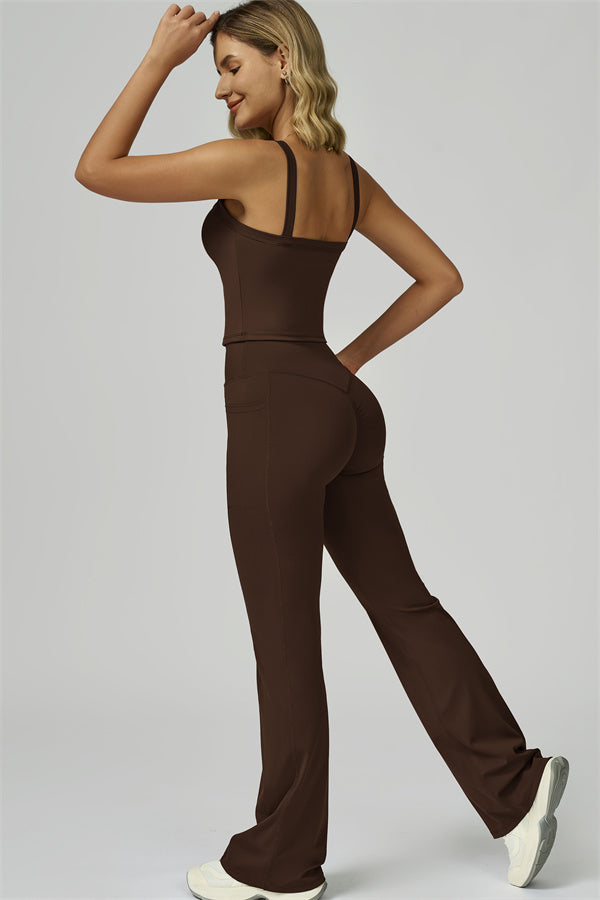 The Flourish Crop Tank Flared Leggings 2-Piece Set