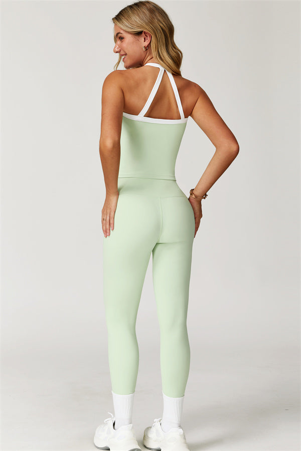 The Quest Cross Back Crop Top Leggings 2-Piece Set