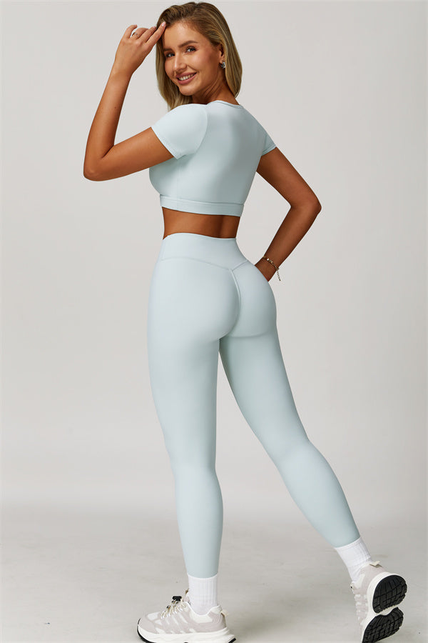 The Lavish Cut-out Crop Top Leggings 2-Piece Set