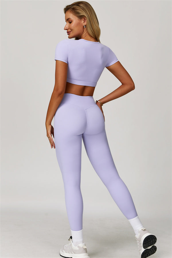 The Lavish Cut-out Crop Top Leggings 2-Piece Set