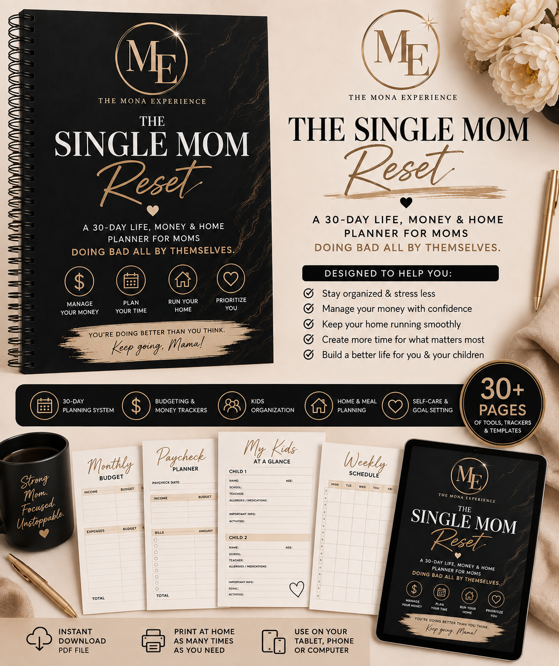 The Single Mom Reset™ | 30-Day Life, Money & Home Planner