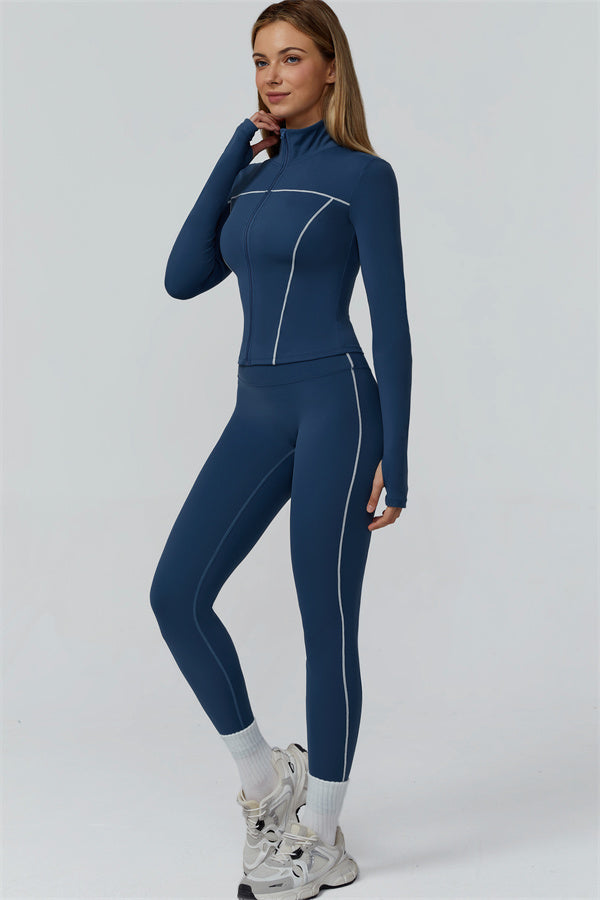 The Venus Zip Top Sports Bra Leggings 3-Piece Set