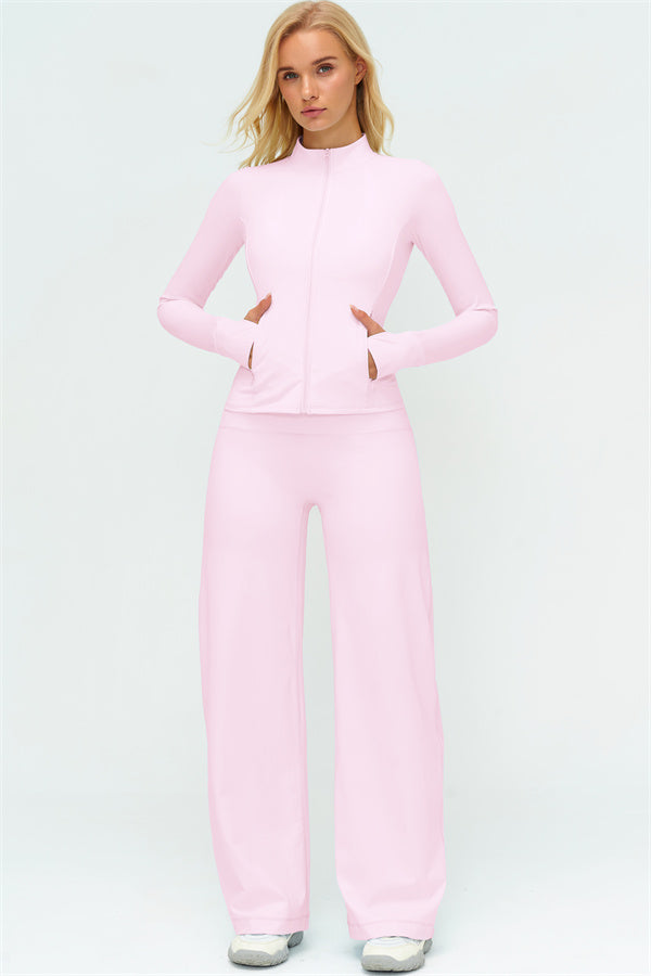 The Twirl Zip Jacket New Straight Leg Pants 2-Piece Set