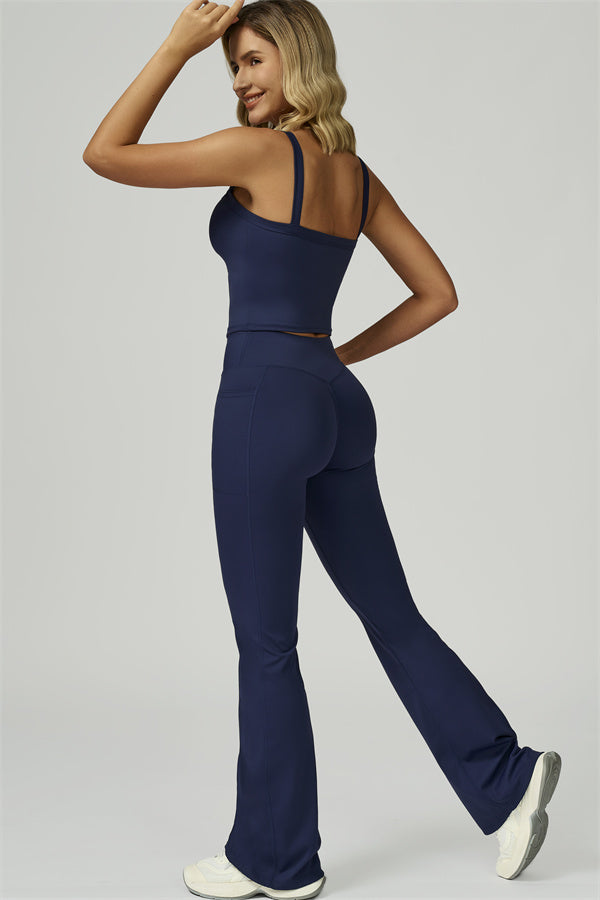 The Flourish Crop Tank Flared Leggings 2-Piece Set