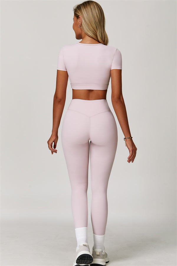 The Lavish Cut-out Crop Top Leggings 2-Piece Set